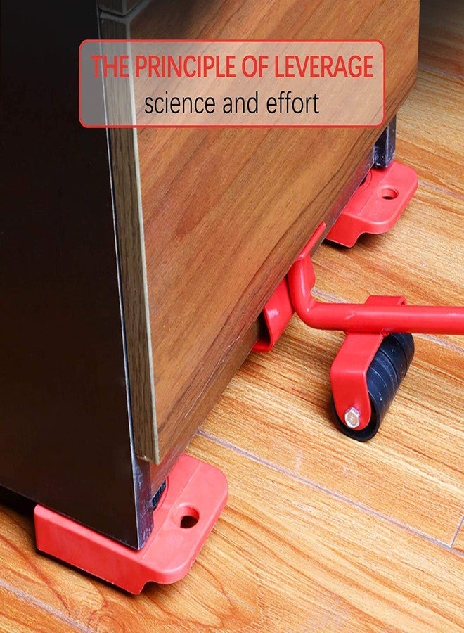 TORIOX رافعة أثاث متينة من مادة ABS والفولاذ قابلة لتعديل الارتفاع من توريوكس، سهلة وآمنة الحركة، أداة تحريك الأجهزة المنزلية بعجلات، مناسبة للأرائك والثلاجات ذات الأربع عجلات، طقم رافعة فولاذية - Image 4